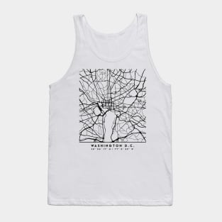 WASHINGTON DC BLACK CITY STREET MAP ART Tank Top